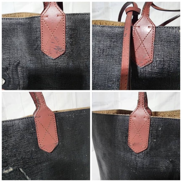 Authentic Gucci Supreme Leather Tote Bag Black/Pink - Picture 6 of 16